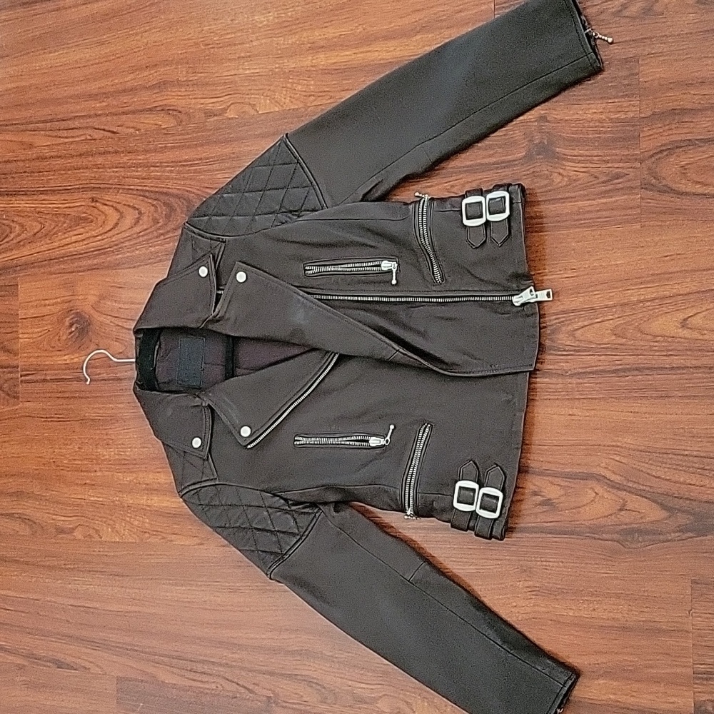 All Saints Lamb Leather Biker Jacket size Xs